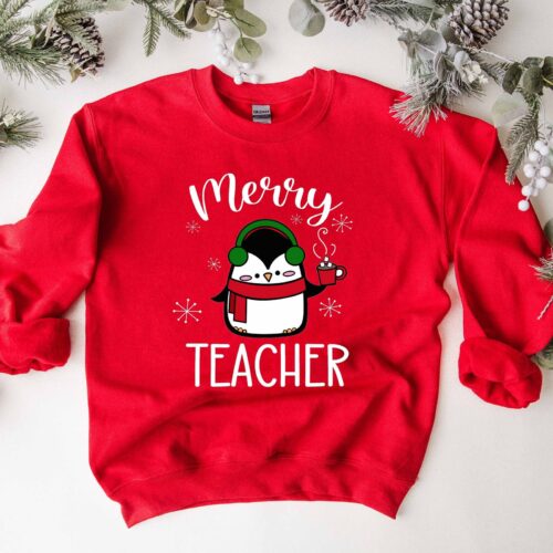 Merry Christmas Teacher Sweatshirt | Gift for Teachers image 0