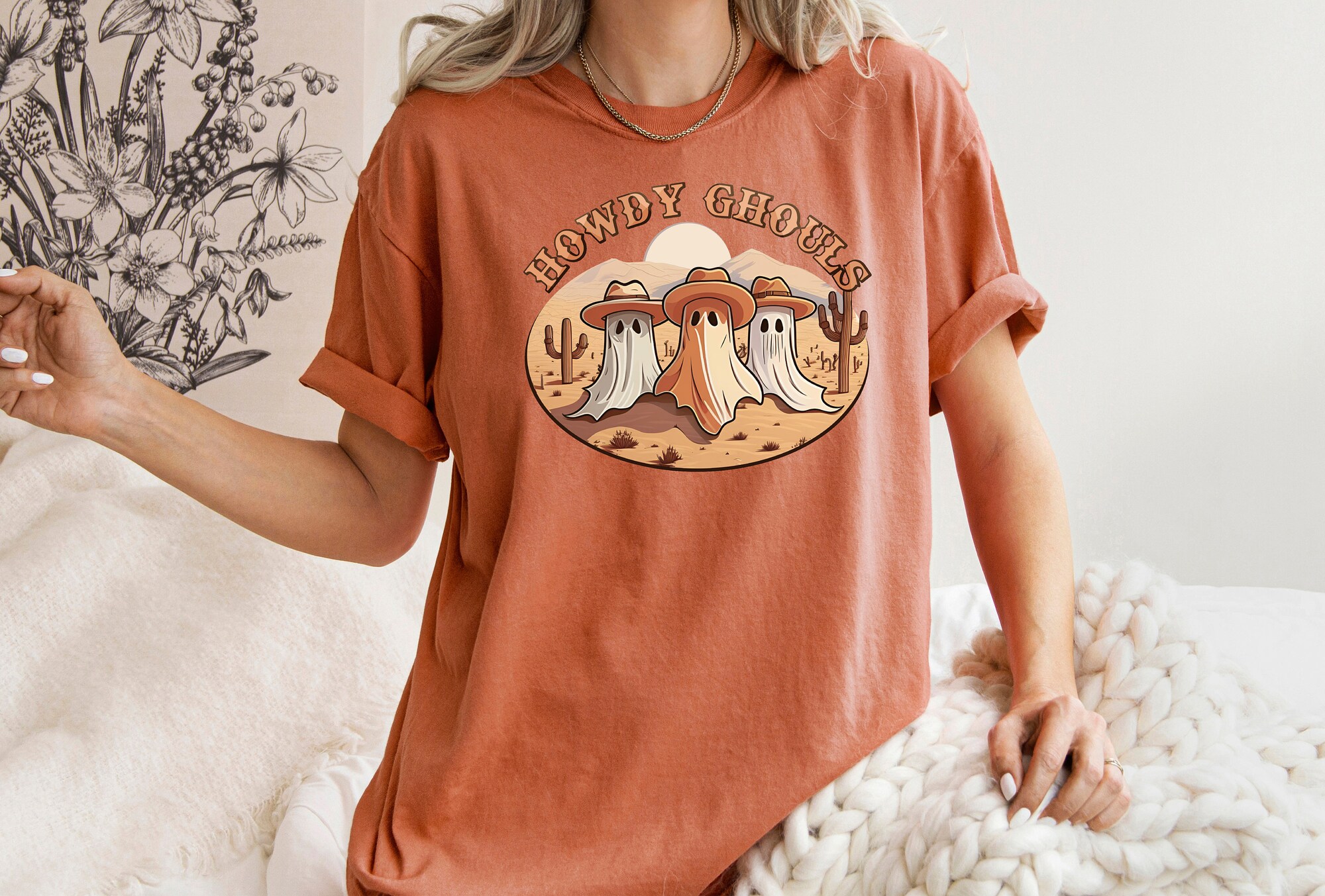 Howdy Pumpkin Western Halloween Shirt: Spooky Cowboy Tee image 1