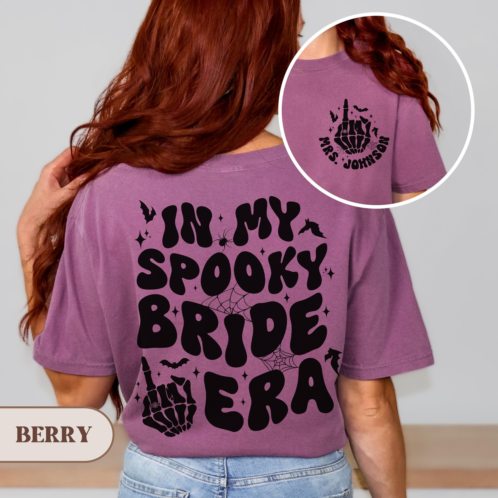 Custom Shirt: Spooky Bride Era - Halloween Bachelorette Party Tee image 5