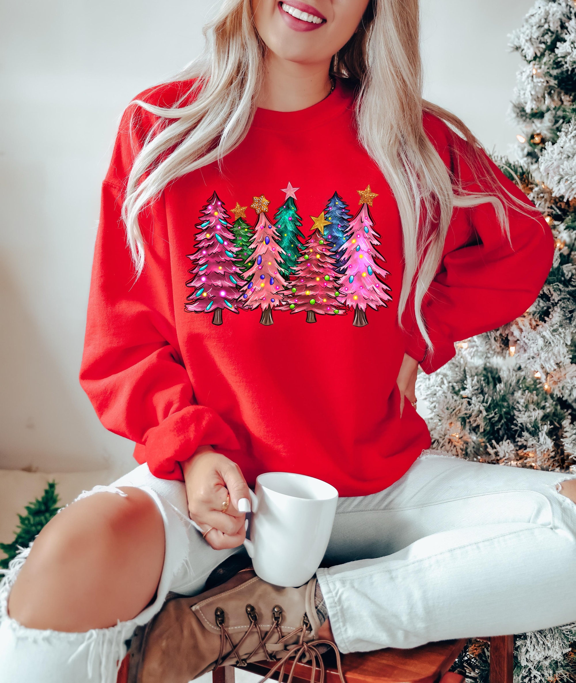 Christmas Tree Sweatshirt | Tis The Season Party Tee & Sweater image 4