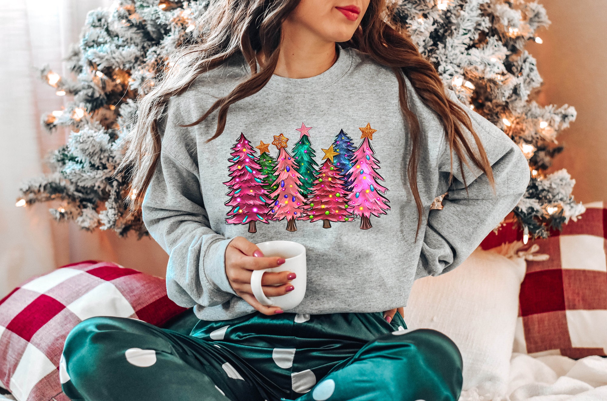 Christmas Tree Sweatshirt | Tis The Season Party Tee & Sweater image 1