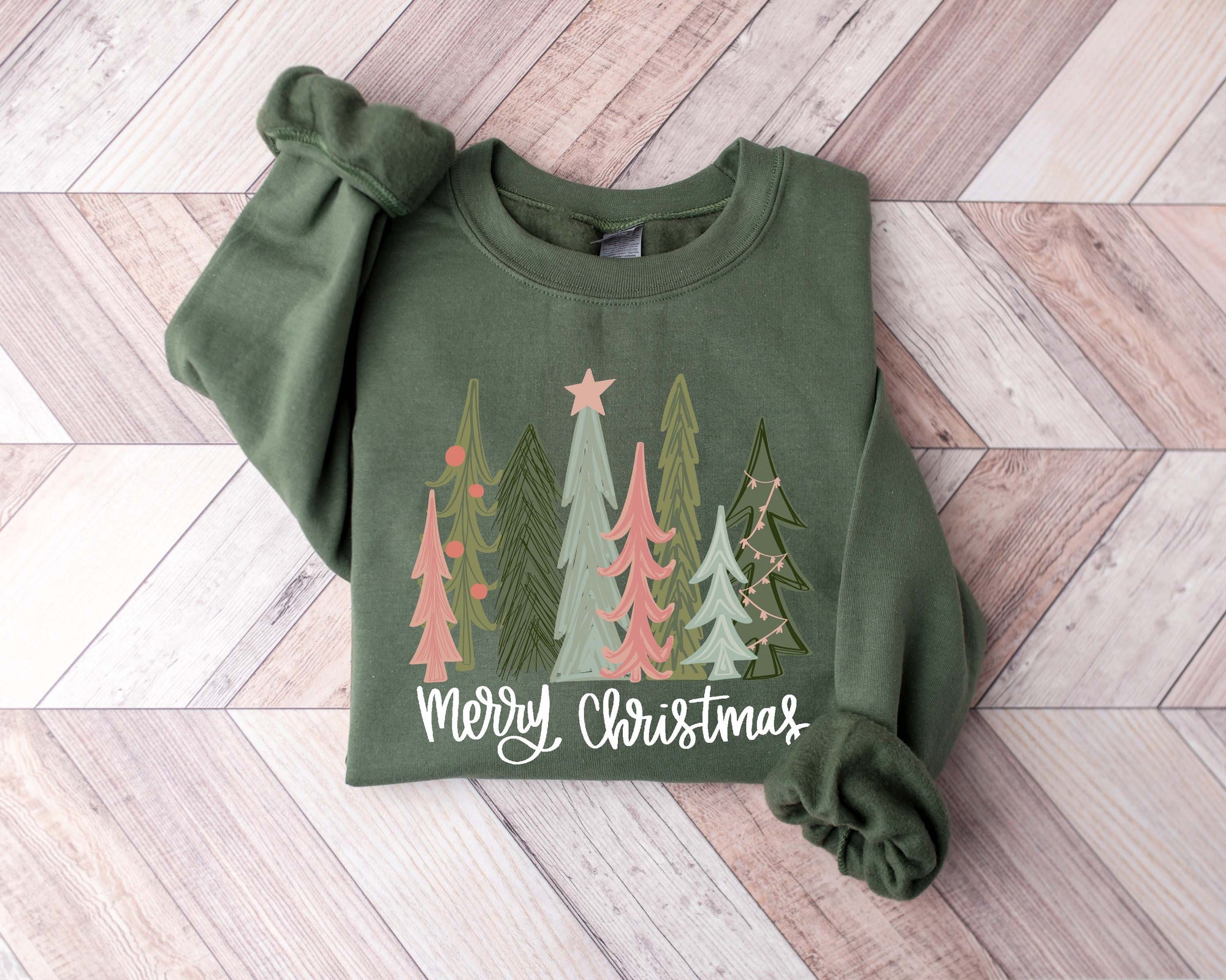 Christmas Tree Sweatshirt: Cake Sweater Tis The Season Party Tee image 1