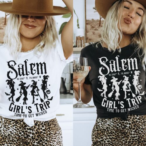 Witchy Girls Trip & Salem Witch Bachelorette Halloween Tees image 0