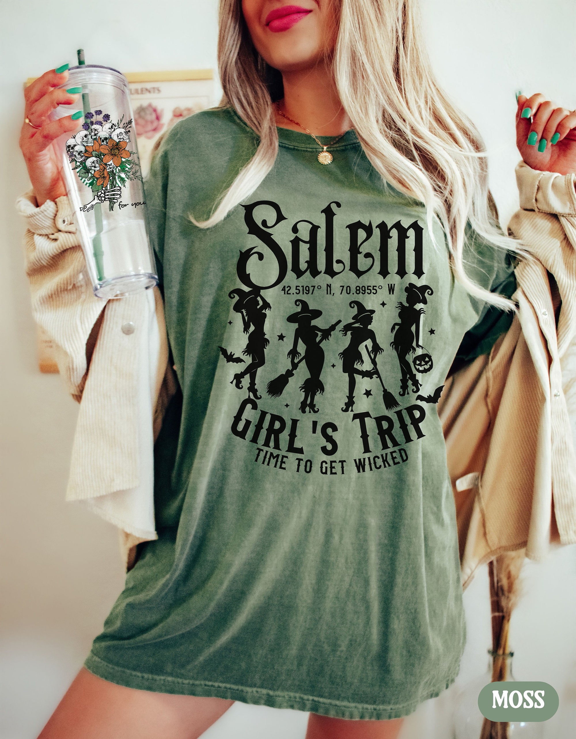 Vintage Witch & Salem Girls Trip Bachelorette Shirts image 3