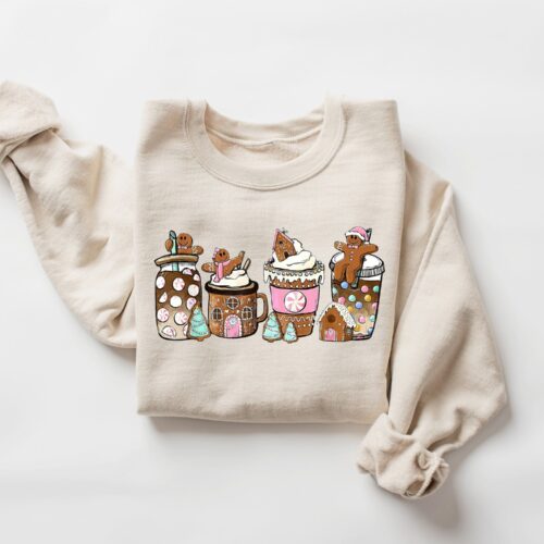 Gingerbread Christmas Coffee Shirt | Holiday Coffee Sweatshirt image 0