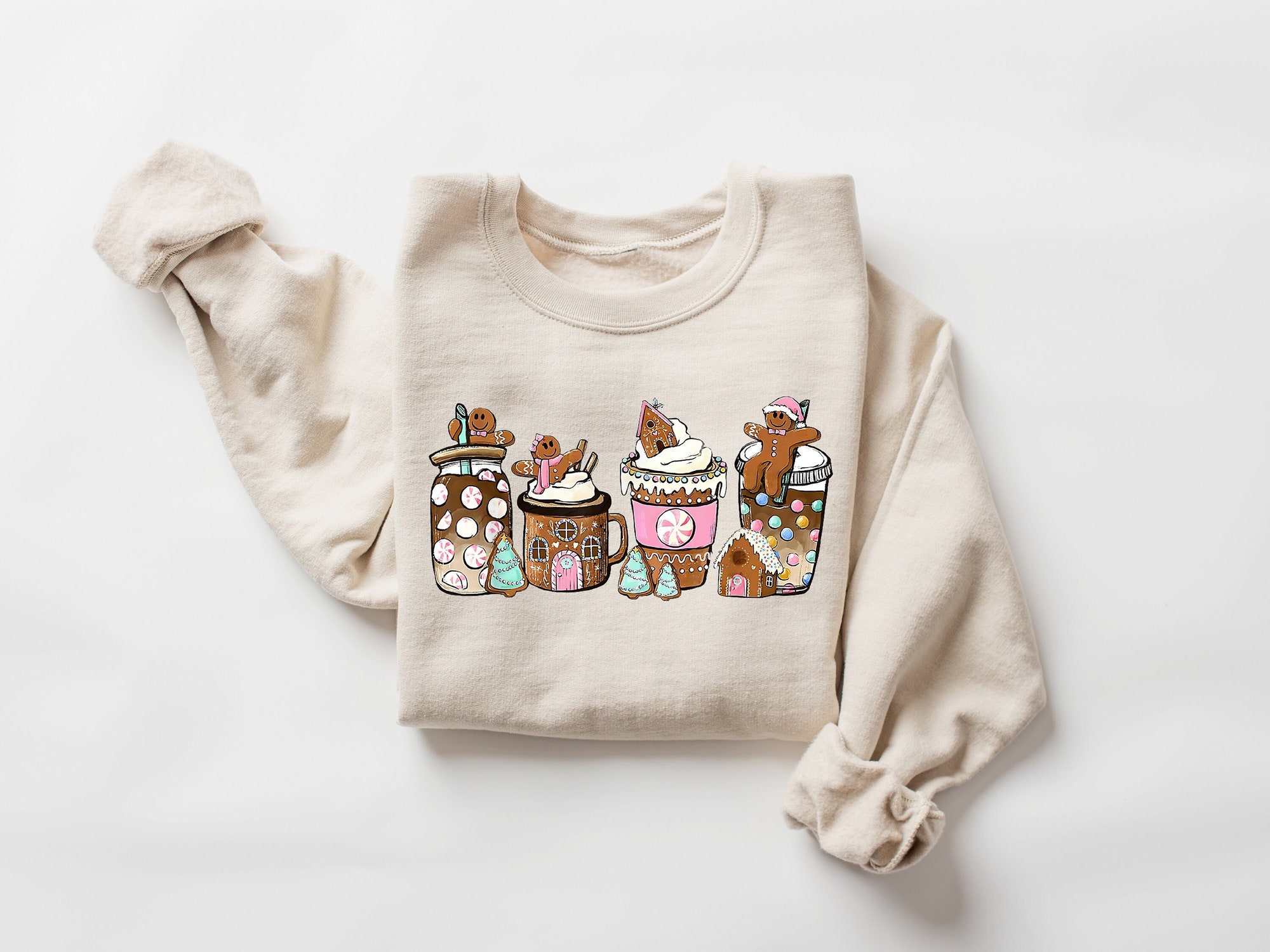 Gingerbread Christmas Coffee Shirt | Holiday Coffee Sweatshirt image 0