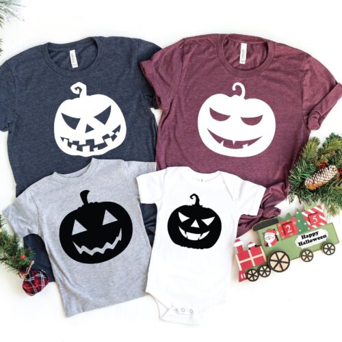 Family Fun: Pumpkin Face Shirt for Halloween Party & Lovers 2024 image 0