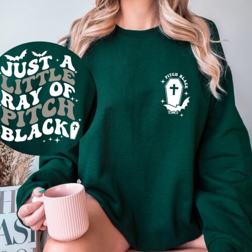 Just A Little Ray Of Pitch Black Sweatshirt Funny Halloween T-shirt image 0