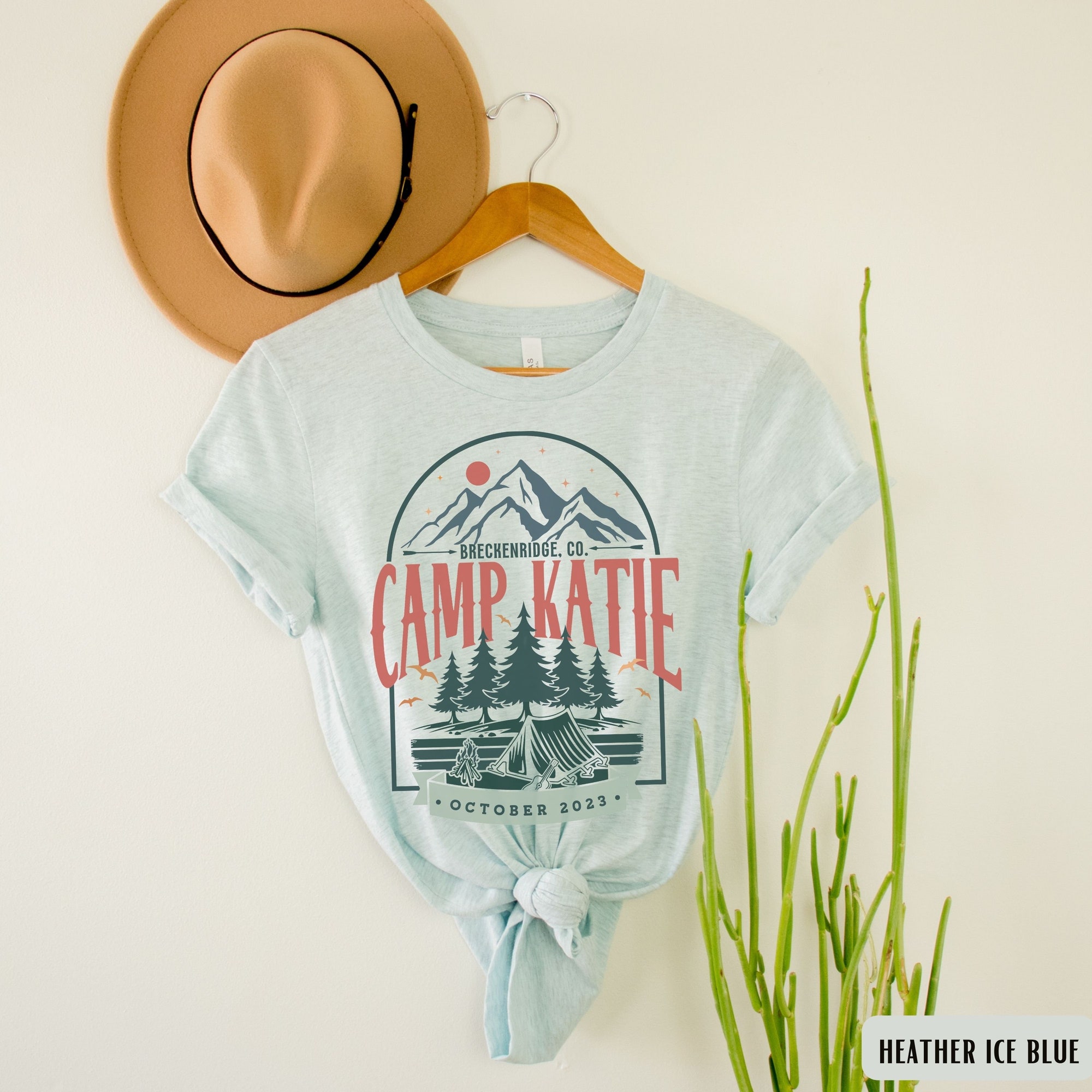 Custom Camp Bachelorette Tees - Retro Mountain & Lake Bridal Party image 4