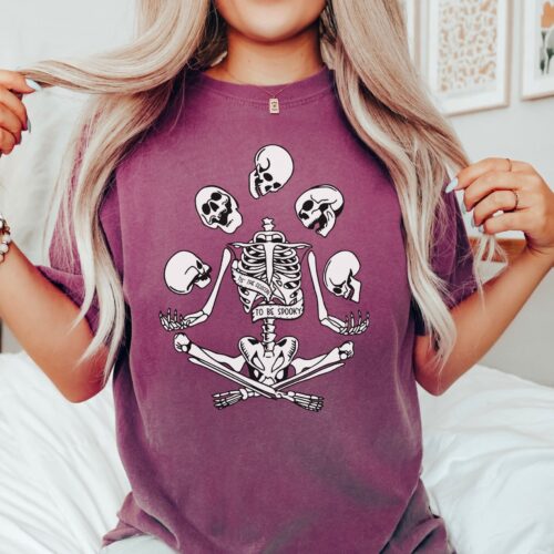 Skeleton Halloween Shirt - Spooky Season Fall Sweatshirt image 0