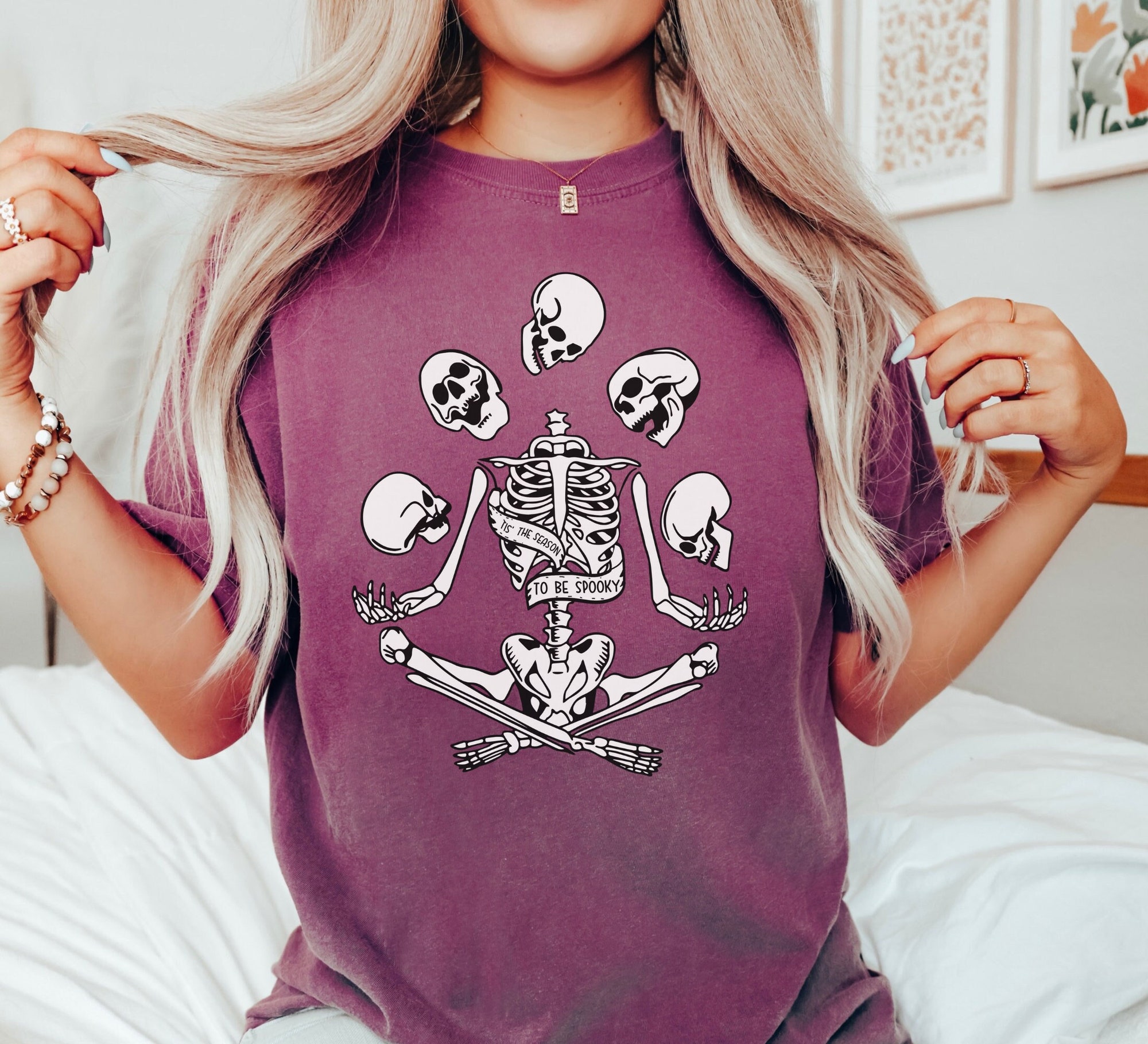 Skeleton Halloween Shirt - Spooky Season Fall Sweatshirt image 0