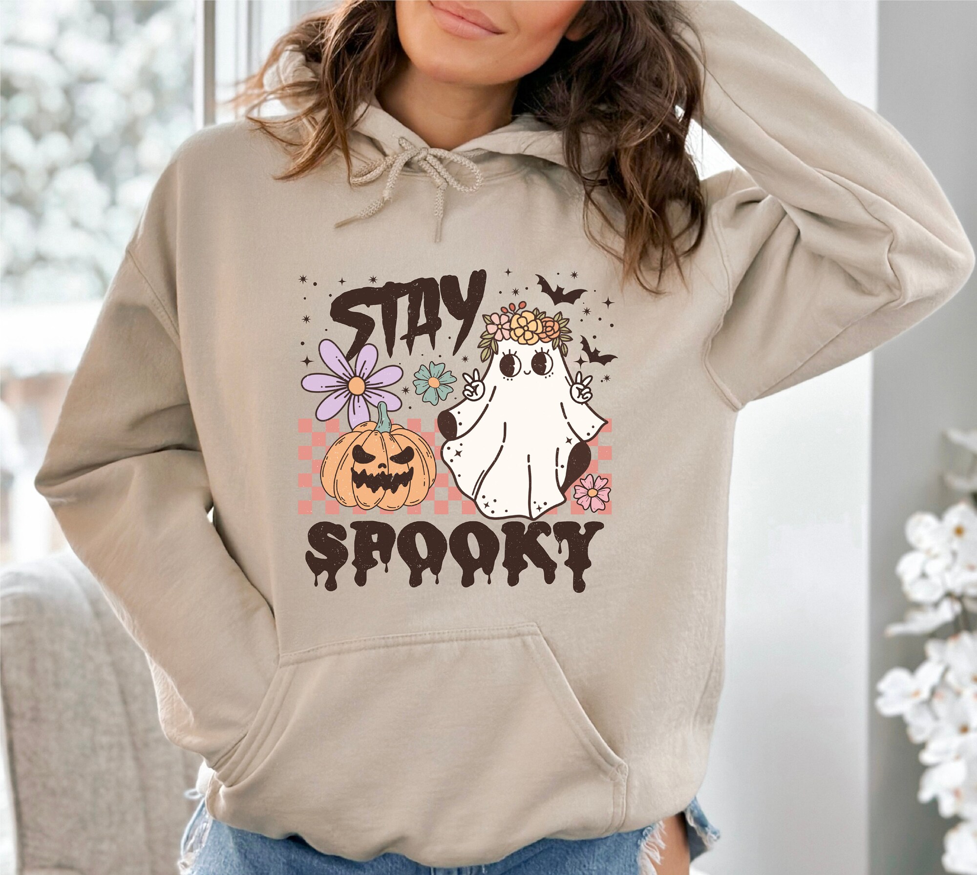 Stay Spooky: Ultimate Women's Halloween Ghost Hoodie 2023 image 1