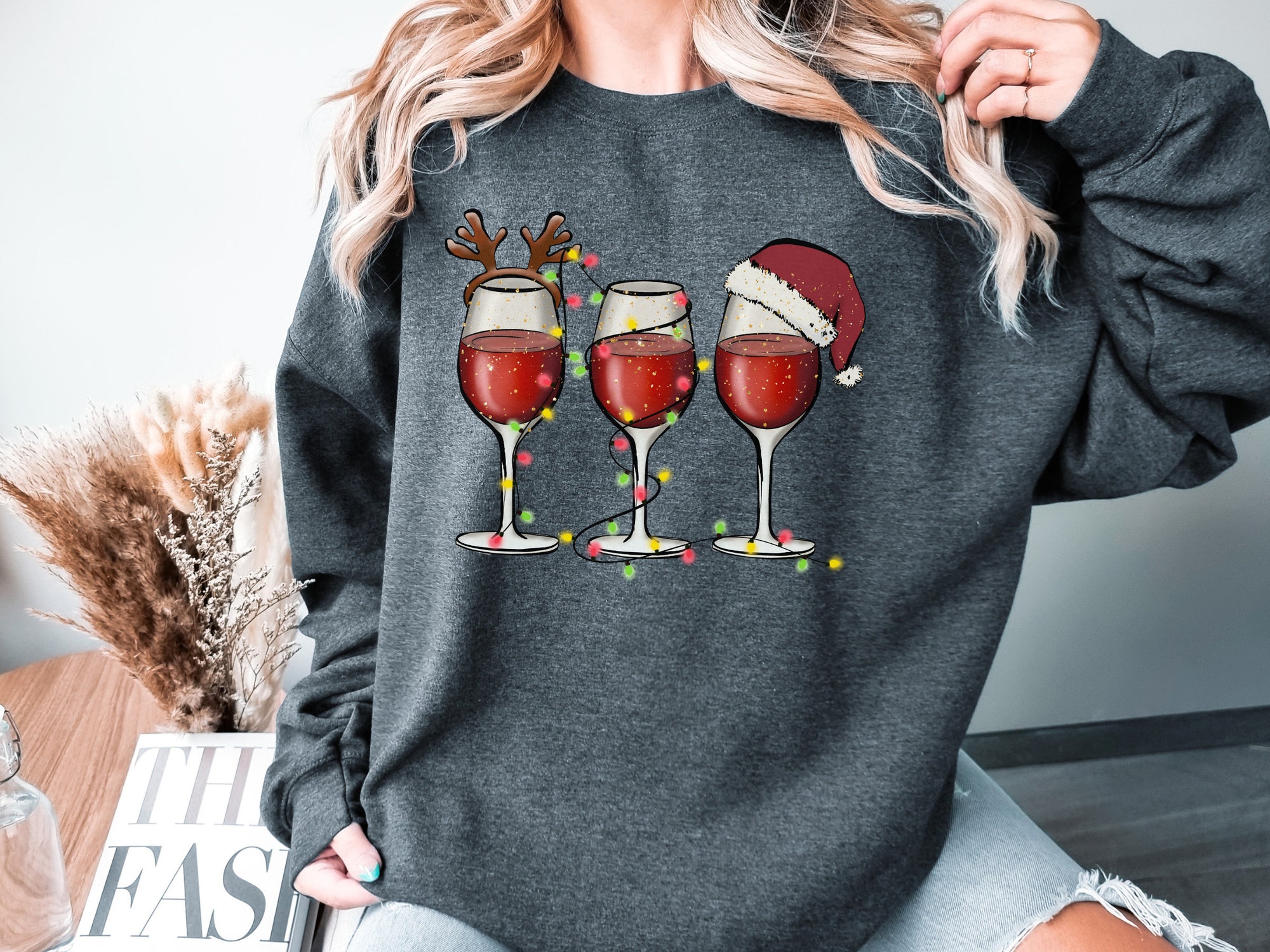 Christmas Wine Sweatshirt - Festive Holiday Sweater Collection image 5