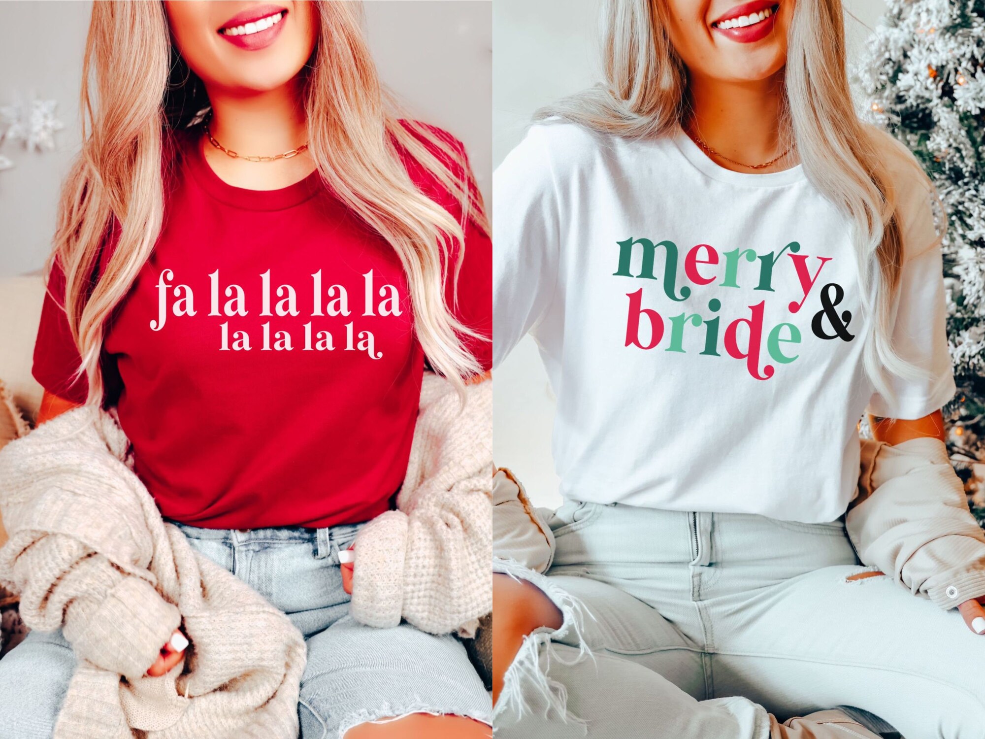 Christmas Bachelorette Shirts: Merry Bride Retro Winter Bridal Party image 0