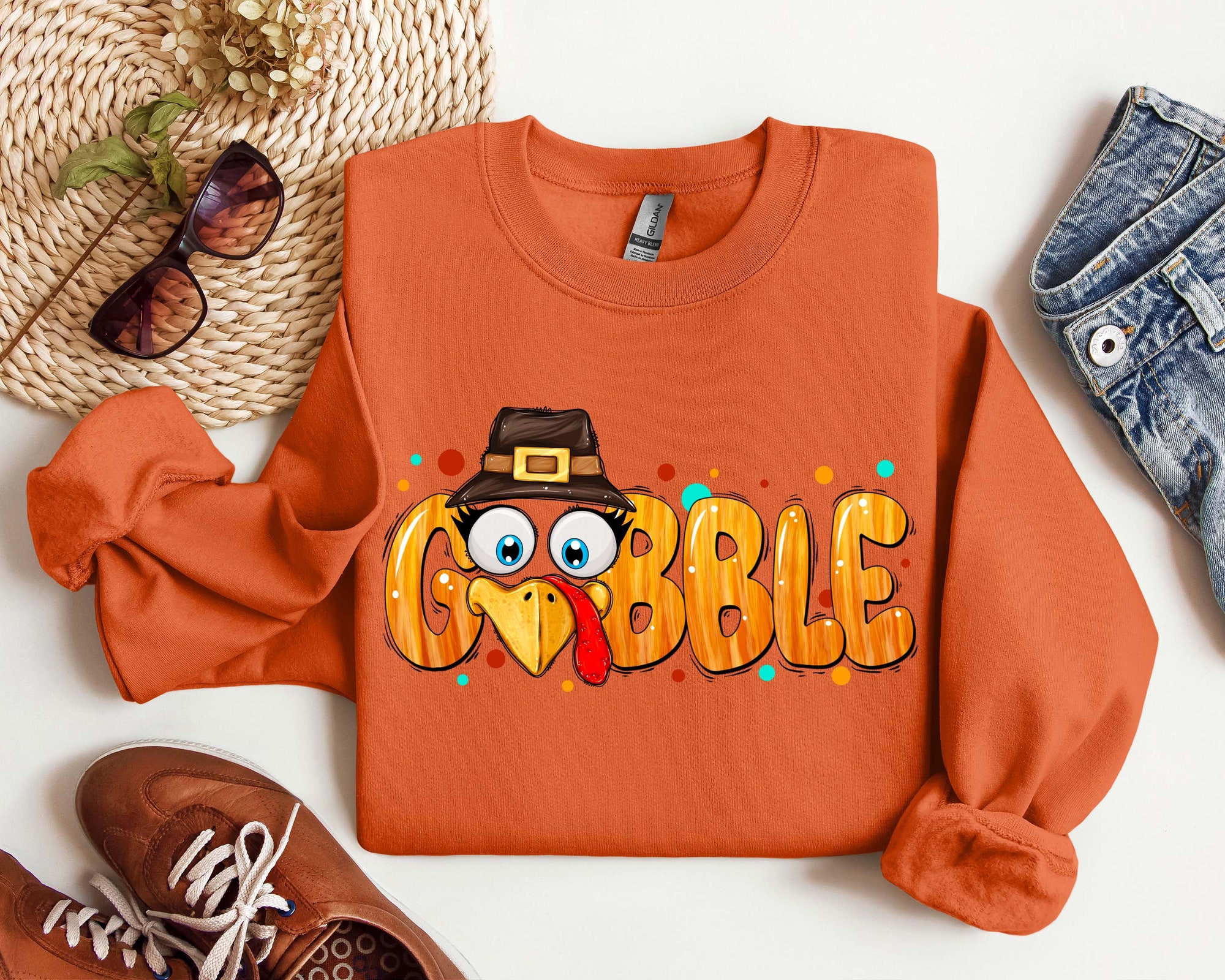 Thanksgiving Gobble Sweatshirt | Turkey Family Dinner Shirt image 4