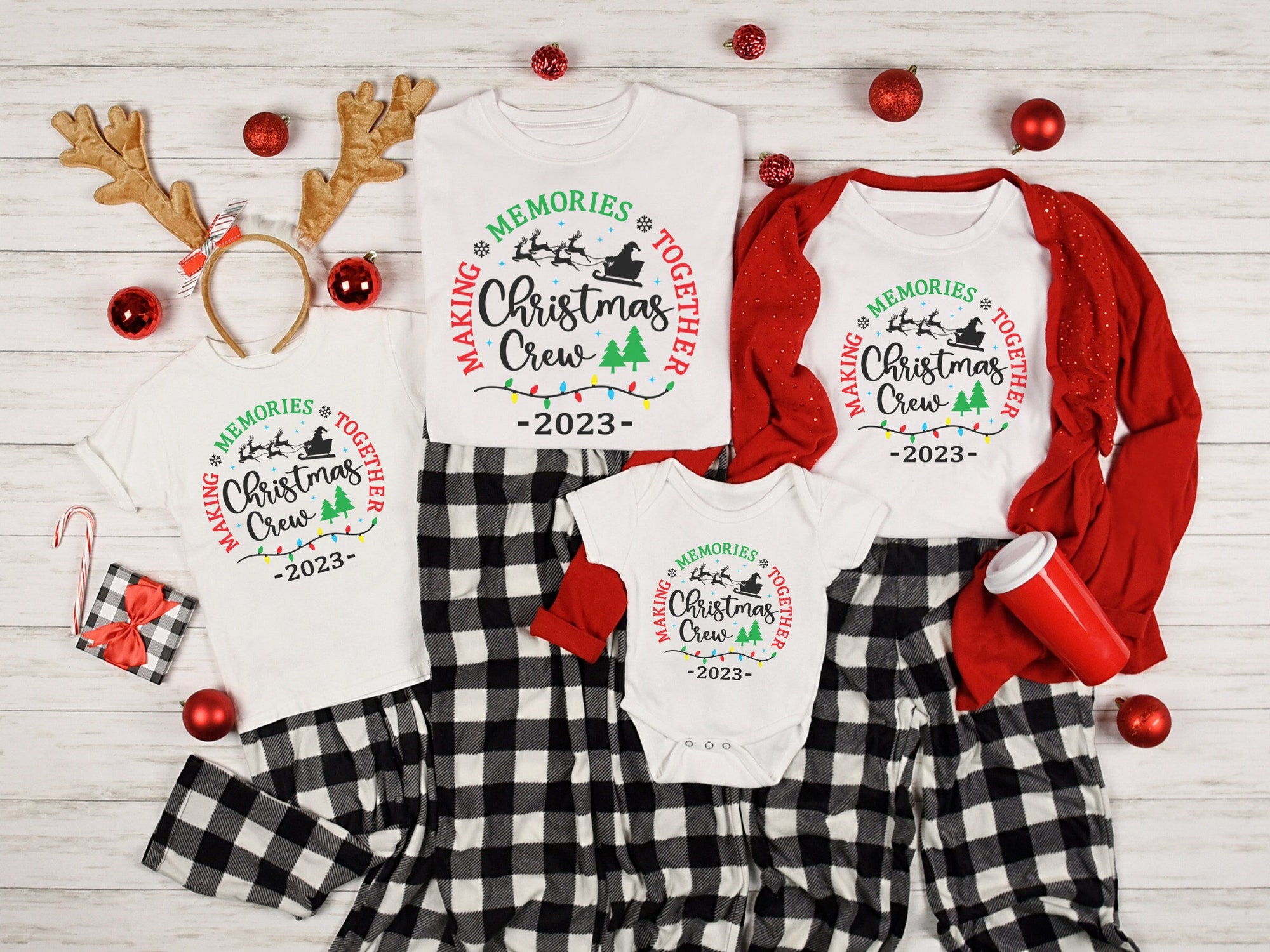 Christmas Crew & Pajama Shirts - Family Matching Tees image 0