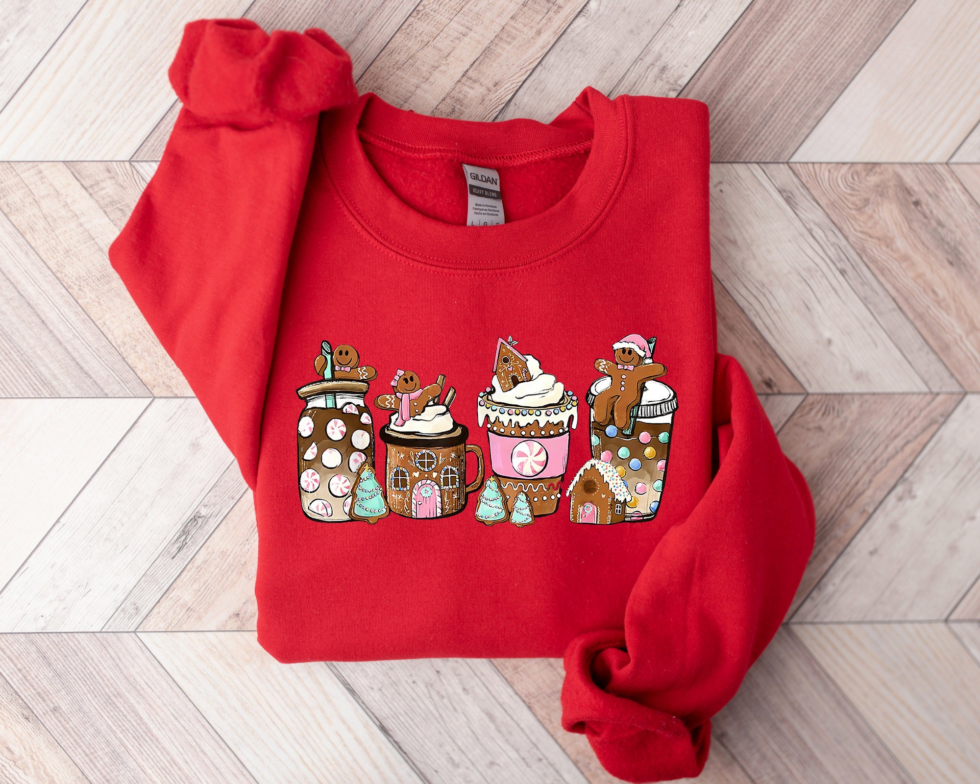 Gingerbread Christmas Coffee Shirt | Holiday Coffee Sweatshirt image 1