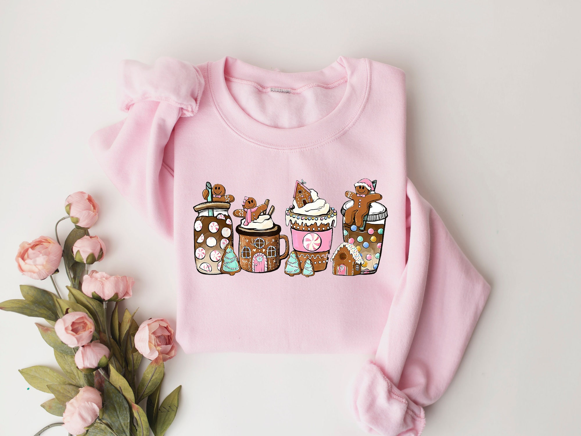 Gingerbread Christmas Coffee Shirt | Holiday Coffee Sweatshirt image 2