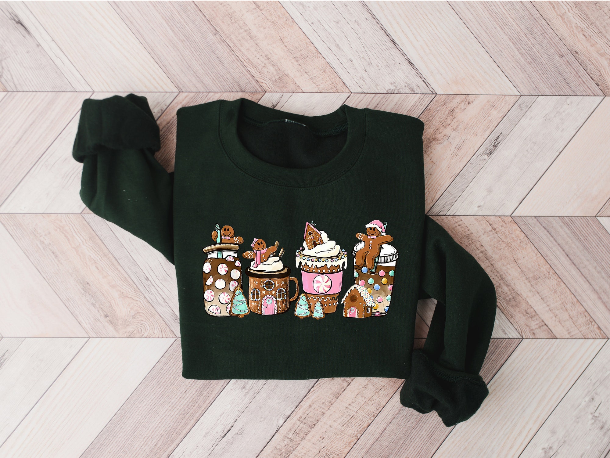 Gingerbread Christmas Coffee Shirt | Holiday Coffee Sweatshirt image 3