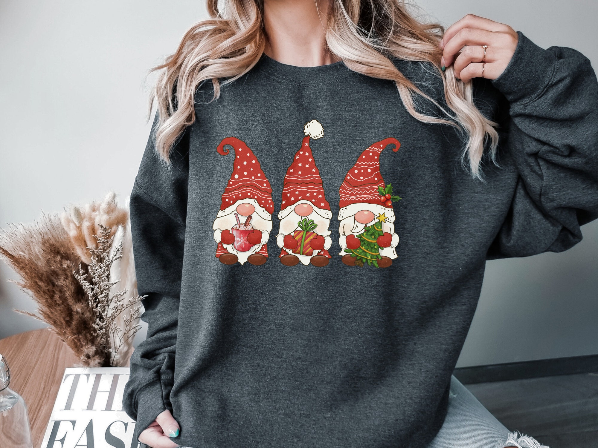 "Christmas Gnomes Sweatshirt - Cute Gnomies Merry Holiday Tee" image 6