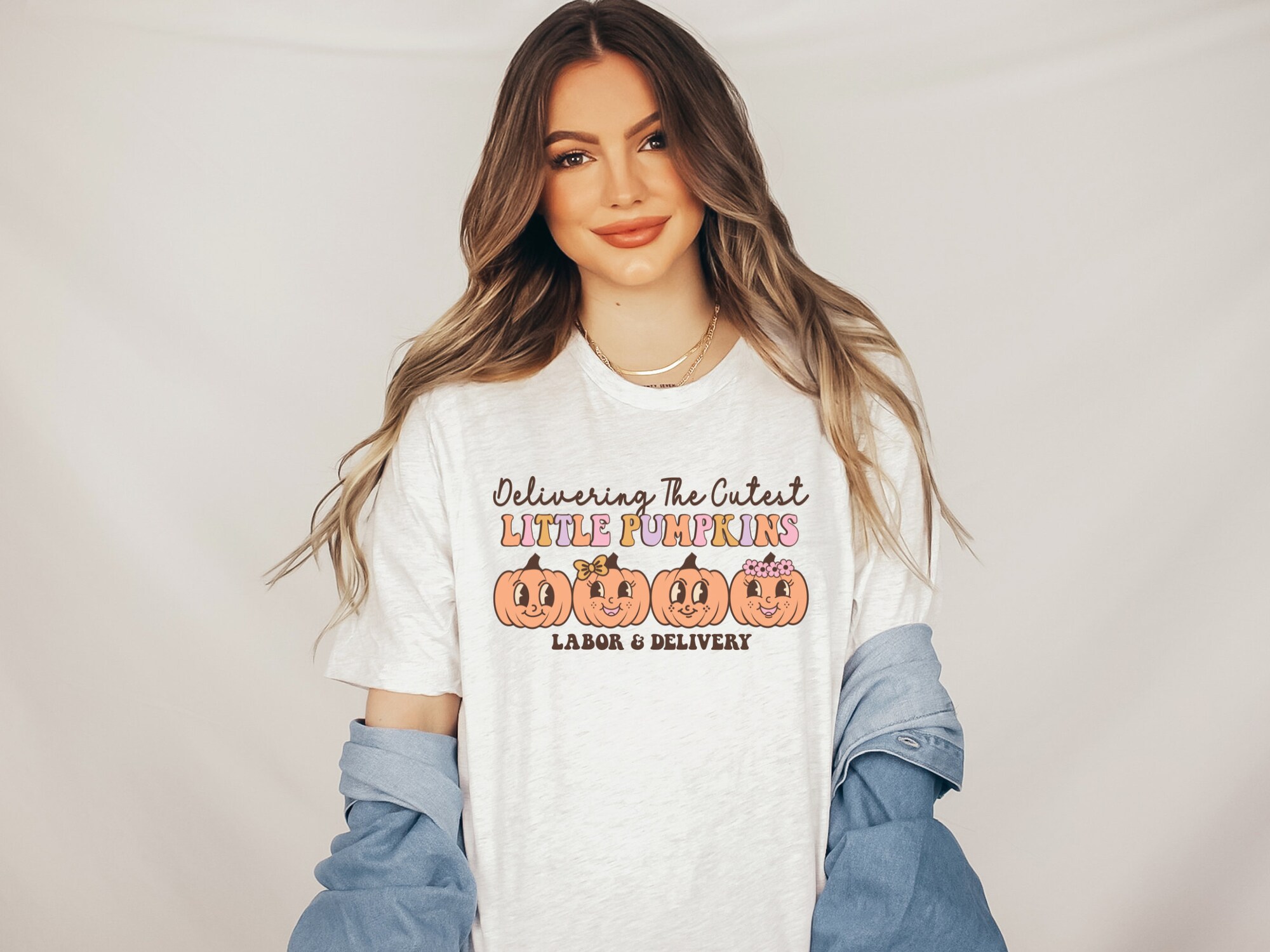 Halloween Labor And Delivery Nurse Shirt - Fall Pumpkins L&D Tee image 4