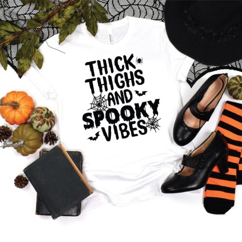 Thick Thighs & Spooky Vibes: Funny Halloween 2024 Tees image 0