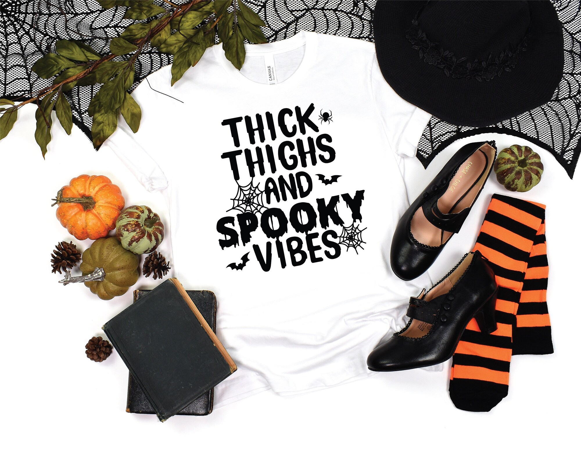 Thick Thighs & Spooky Vibes: Funny Halloween 2024 Tees image 0