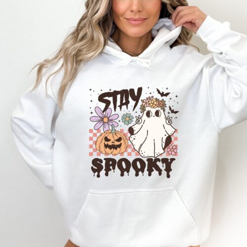 Stay Spooky: Ultimate Women's Halloween Ghost Hoodie 2023 image 0