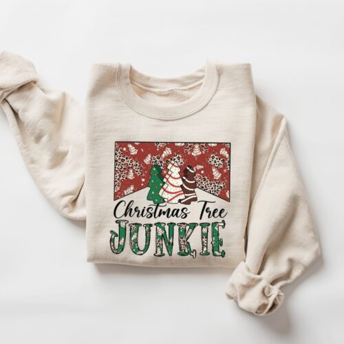 Christmas Tree Junkie Sweatshirt | Little Debbie Christmas Tree Shirt image 0