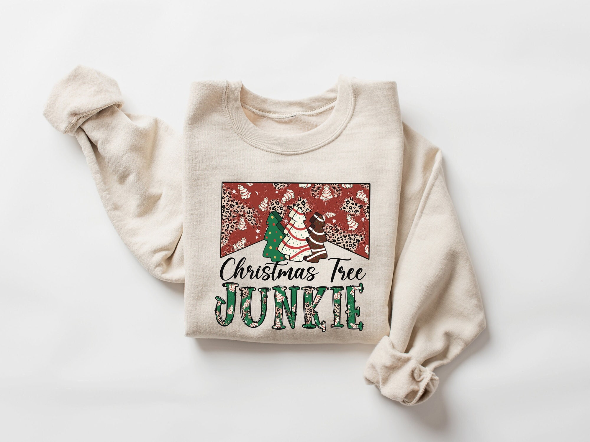 Christmas Tree Junkie Sweatshirt | Little Debbie Christmas Tree Shirt image 0