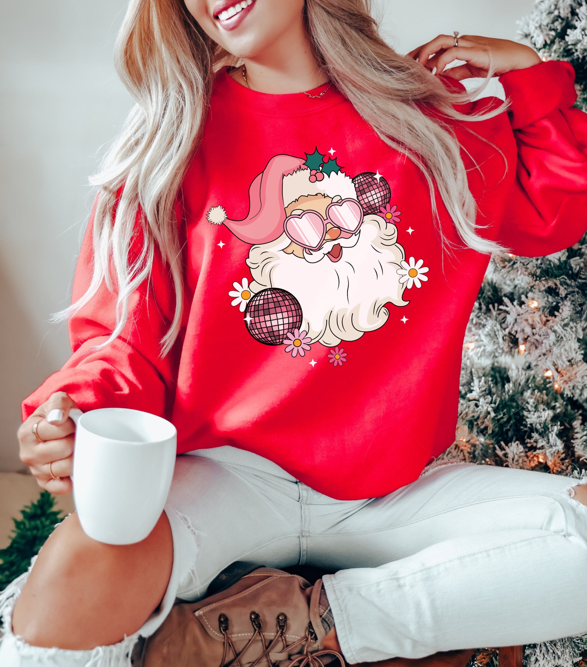 Disco Santa Sweatshirt - Festive Christmas Shirt Collection image 2