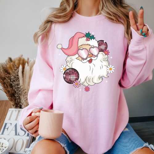 Disco Santa Sweatshirt - Festive Christmas Shirt Collection image 0