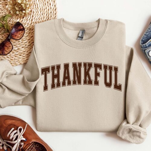 Thankful Sweatshirt | Womens Thanksgiving Shirt image 0