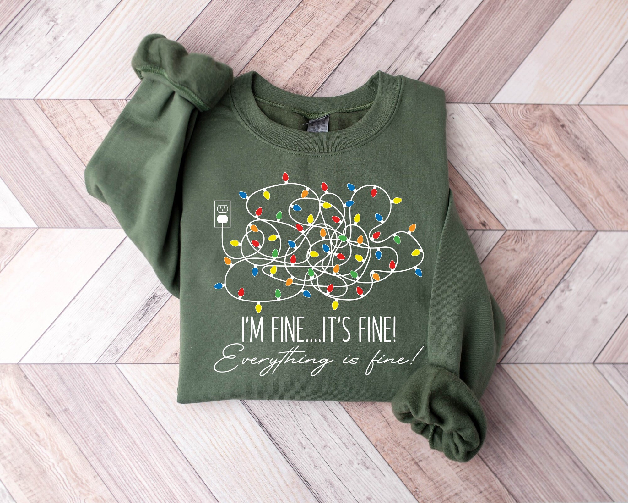 Christmas Sweatshirt for Women: 'I'm Fine Everything Is Fine' image 2