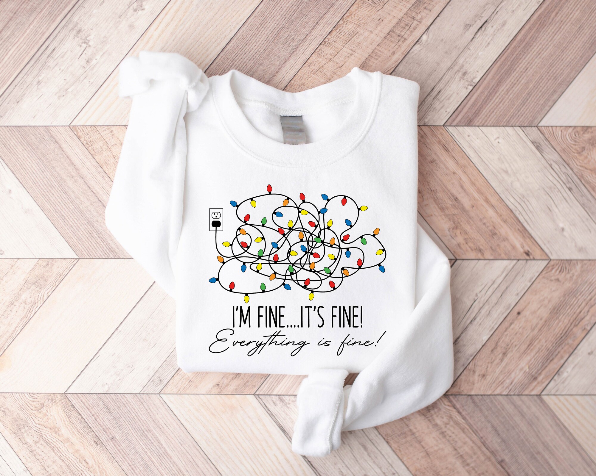 Christmas Sweatshirt for Women: 'I'm Fine Everything Is Fine' image 4