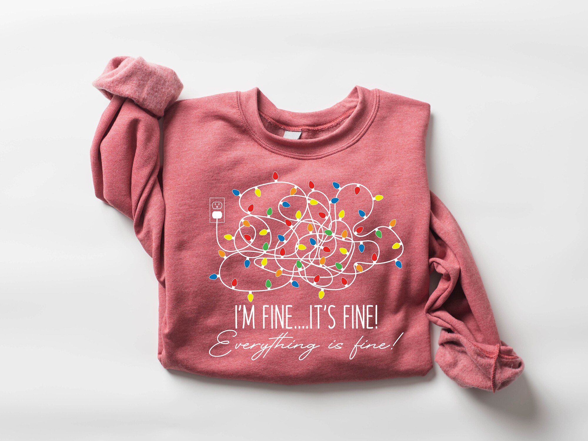 Christmas Sweatshirt for Women: 'I'm Fine Everything Is Fine' image 5