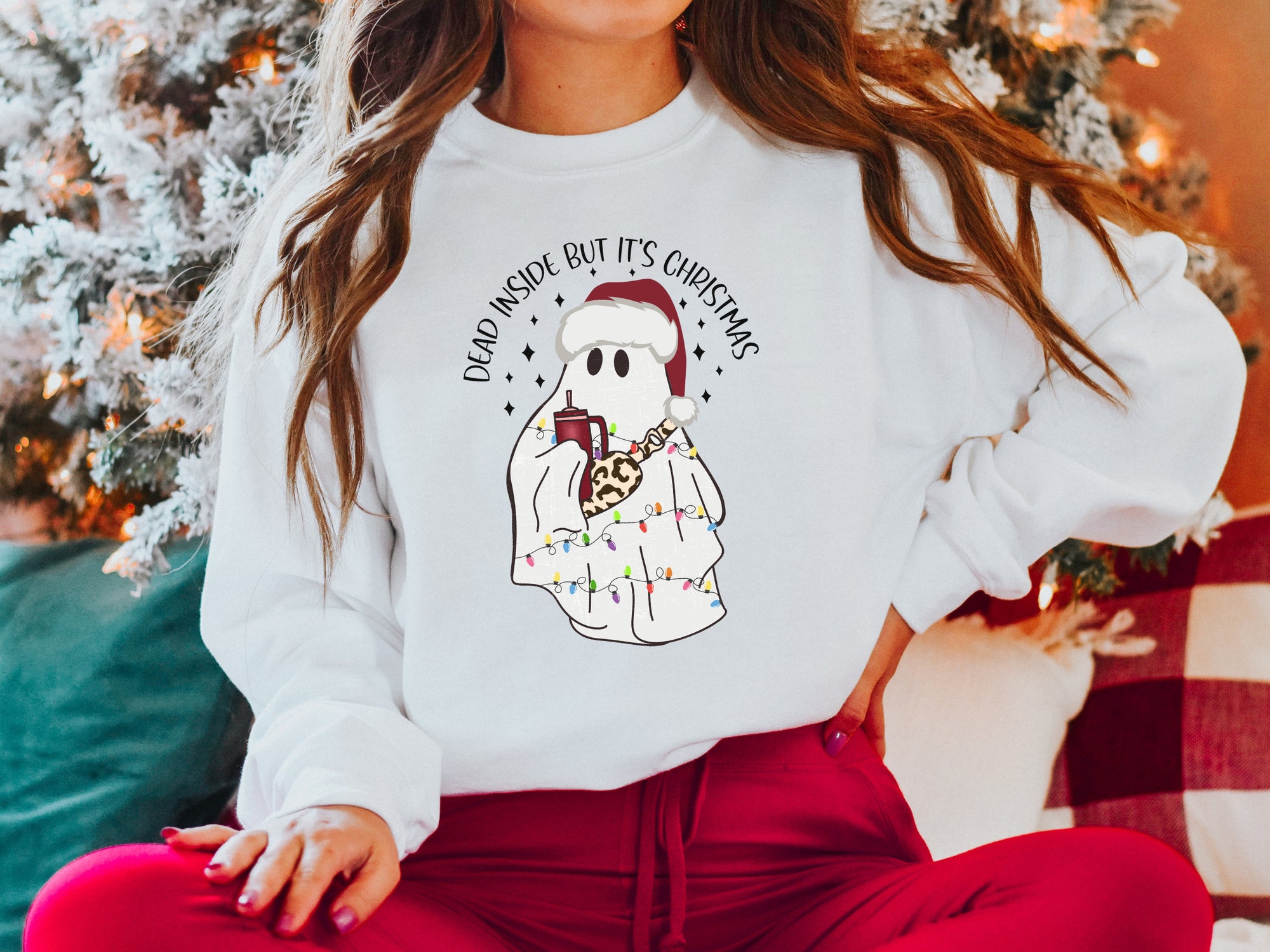 Dead Inside But It's Christmas Funny Christmas Shirt image 5