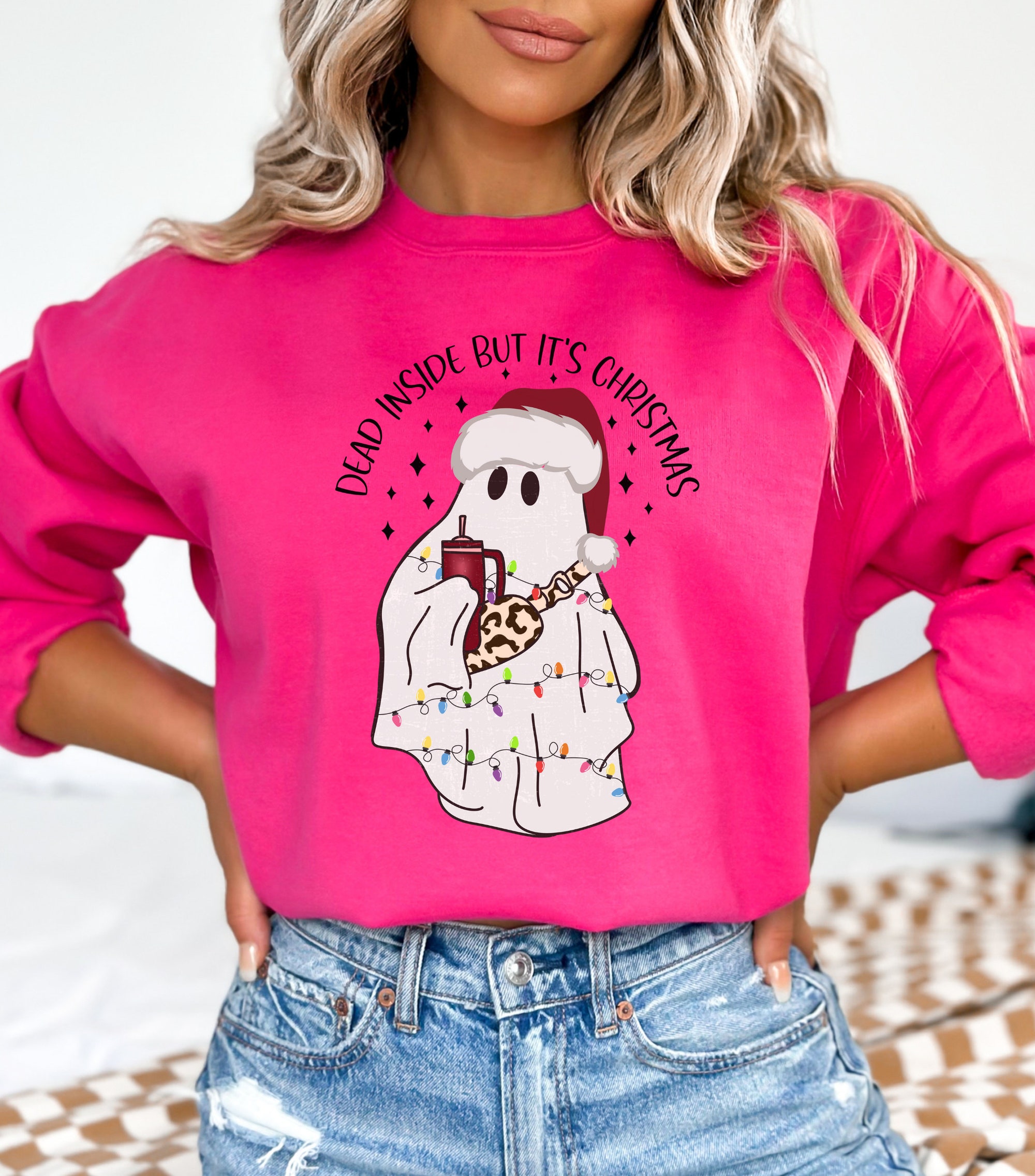 Dead Inside But It's Christmas Funny Christmas Shirt image 1