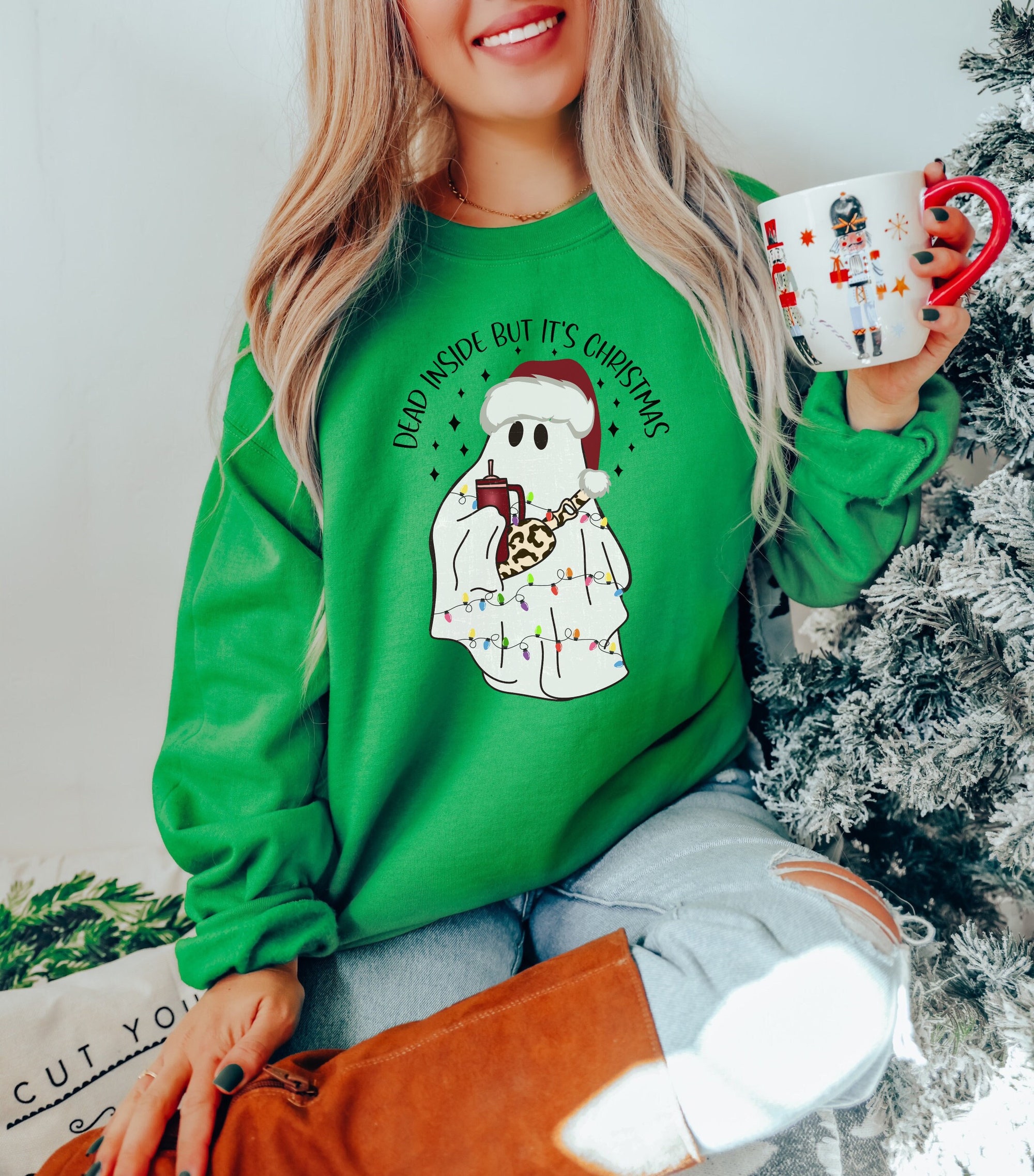 Dead Inside But It's Christmas Funny Christmas Shirt image 4