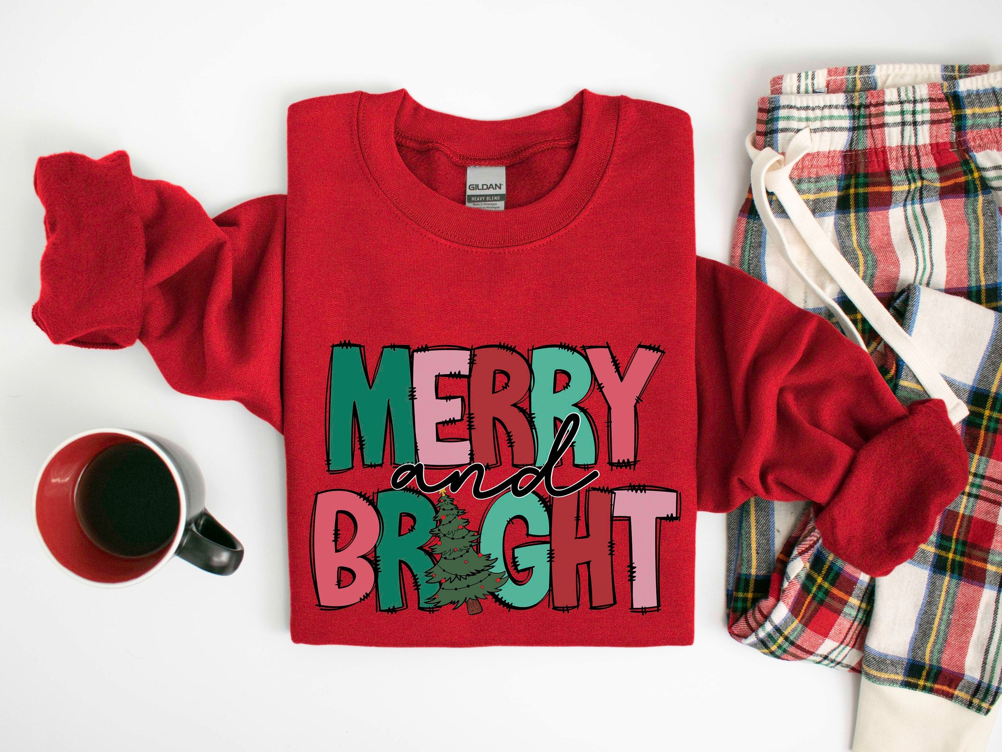 Merry and Bright Sweatshirt: Family Christmas for Women image 3