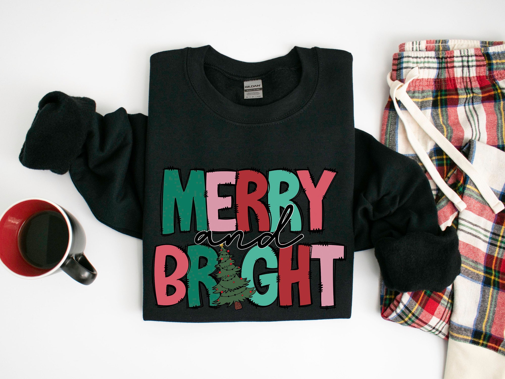 Merry and Bright Sweatshirt: Family Christmas for Women image 4