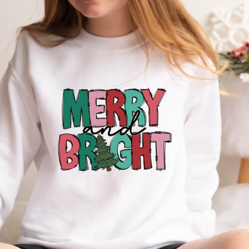 Merry and Bright Sweatshirt: Family Christmas for Women image 0