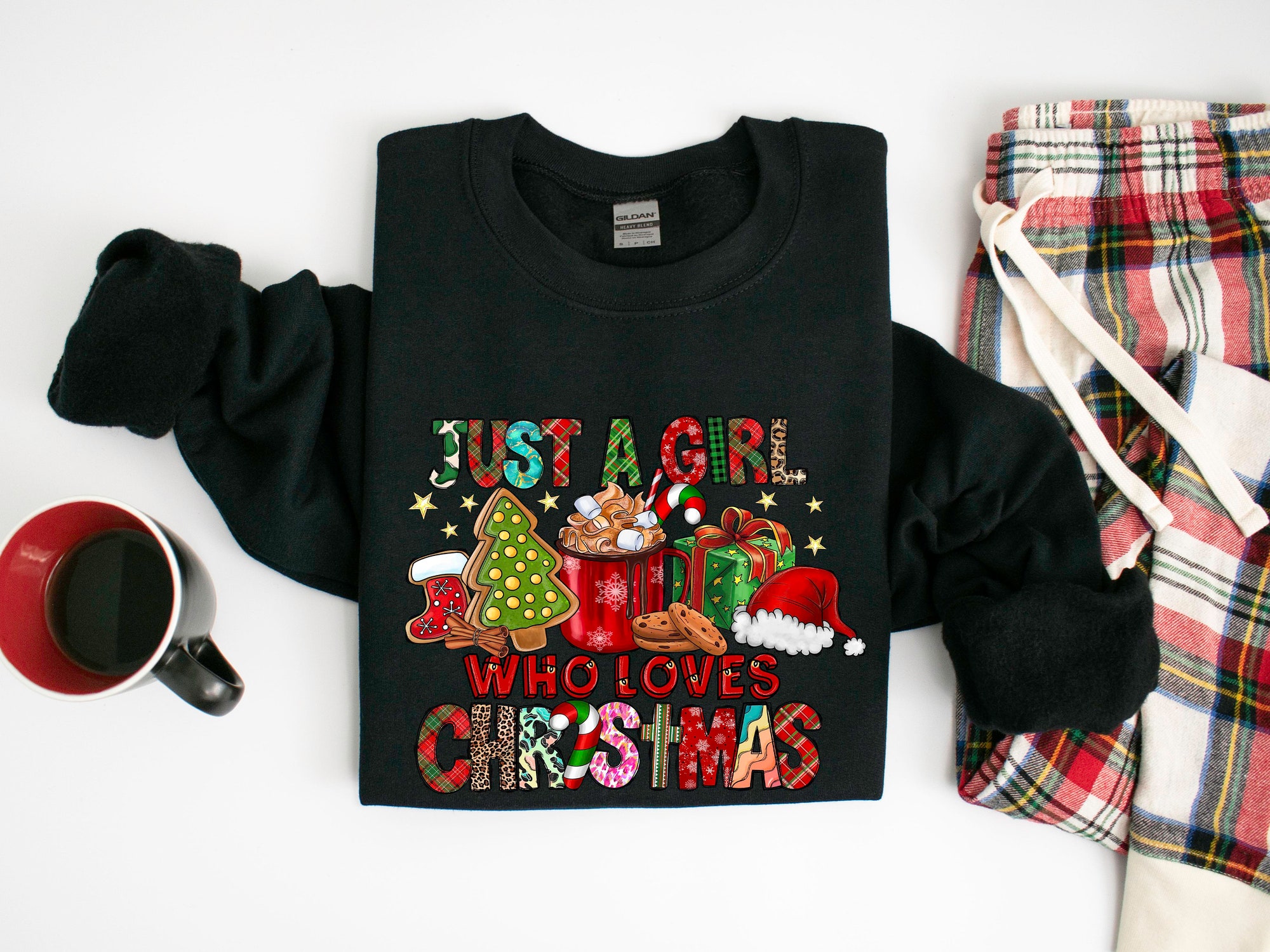 Women's Christmas Sweatshirt: Girl Who Loves Christmas Gift Shirt image 3