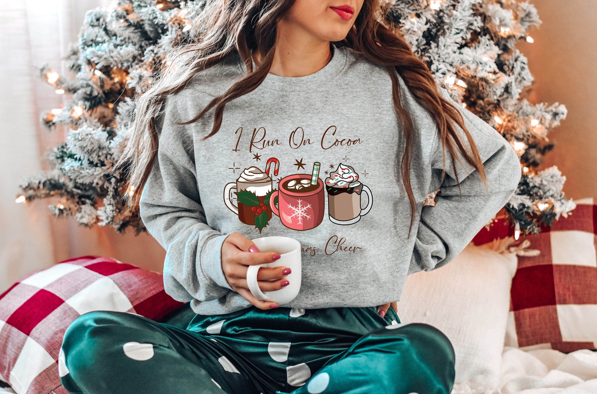 I Run on Coffee and Christmas Cheer Sweatshirt | Gift Christmas Sweatshirt image 4