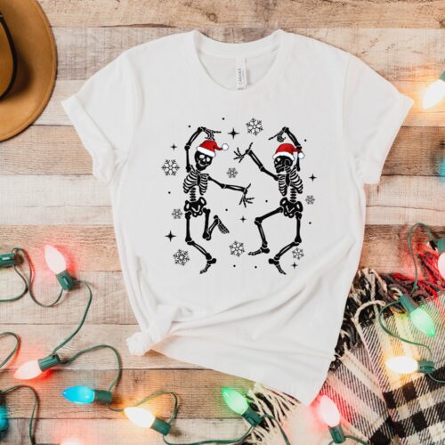 Sarcastic Skeleton Christmas Shirt - Funny Merry Xmas Gift image 0