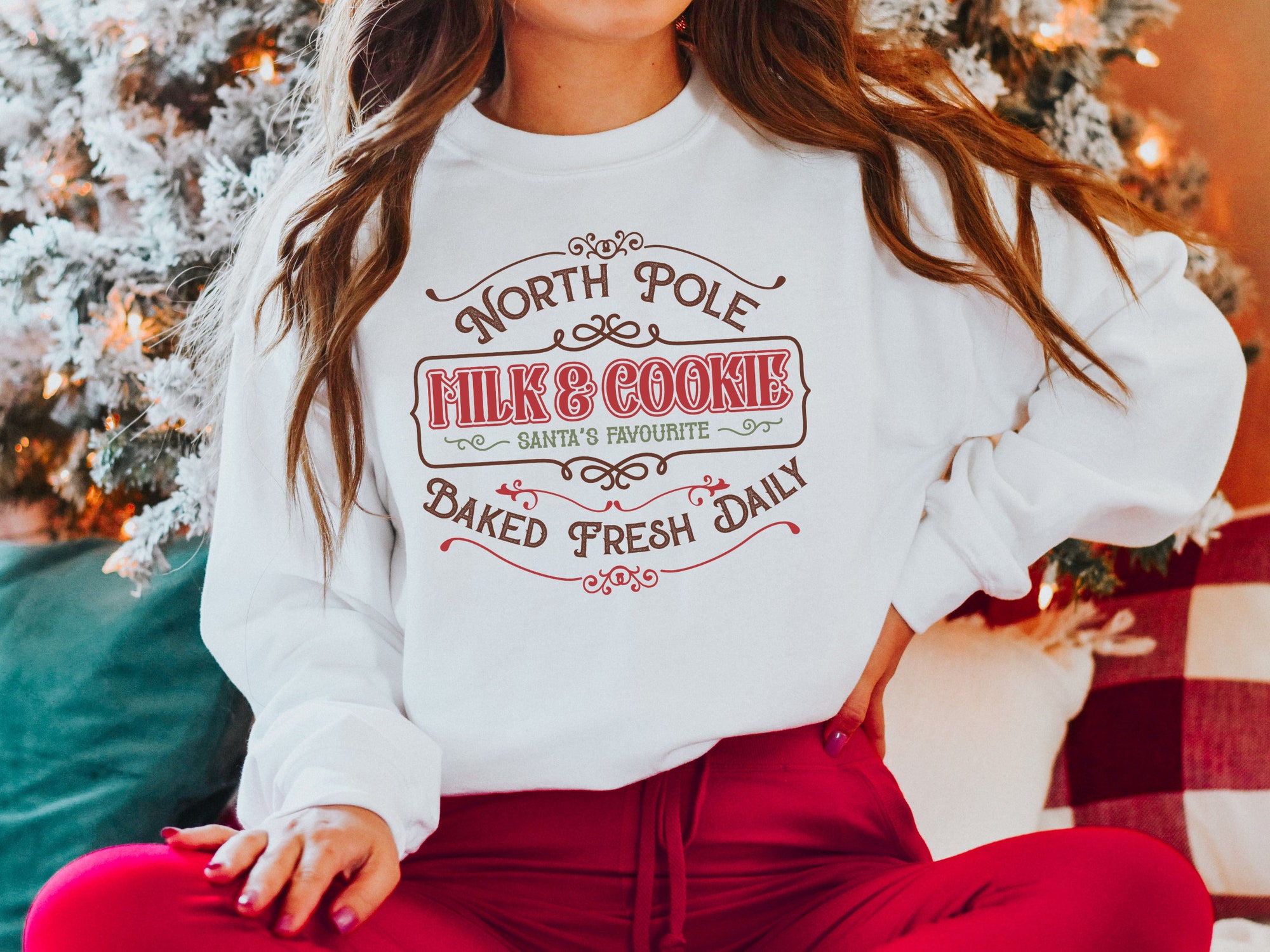 North Pole Milk and Cookie Co: Festive Christmas Sweatshirt image 2