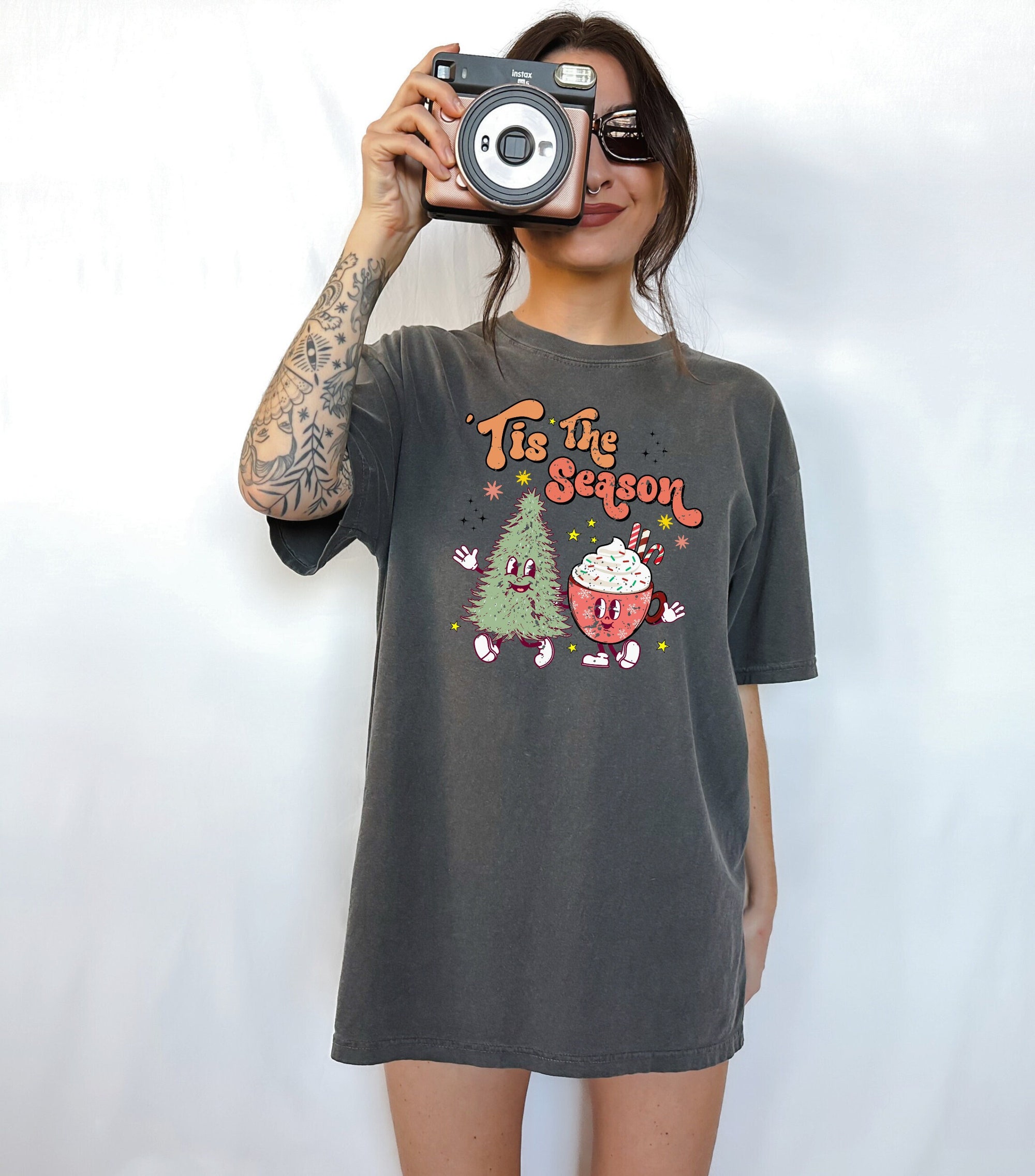 Tis the season Christmas T-shirt Cute Christmas Tree Shirt image 0