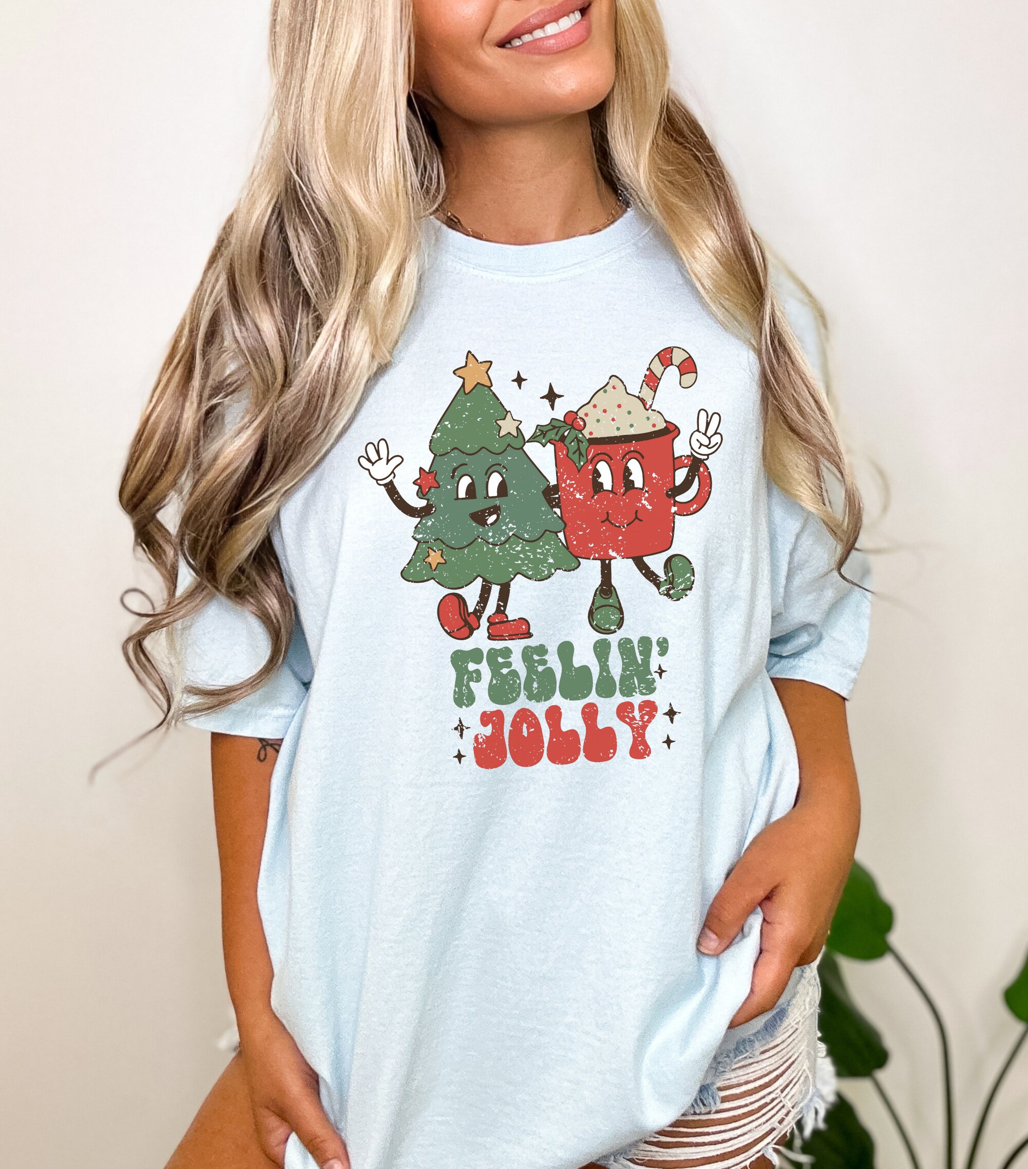 Jolly Retro Christmas & Vintage Santa Shirt Ugly Sweater Style image 1