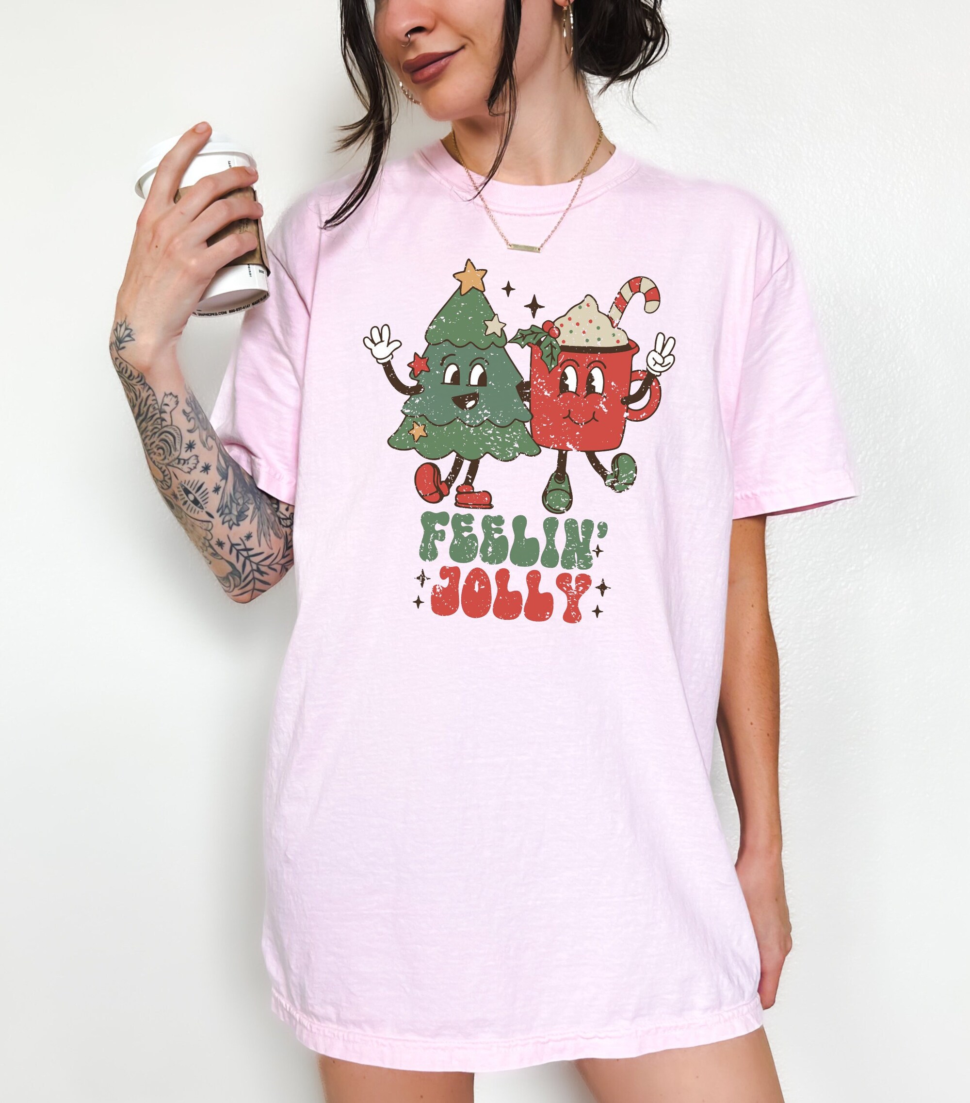 Jolly Retro Christmas & Vintage Santa Shirt Ugly Sweater Style image 0