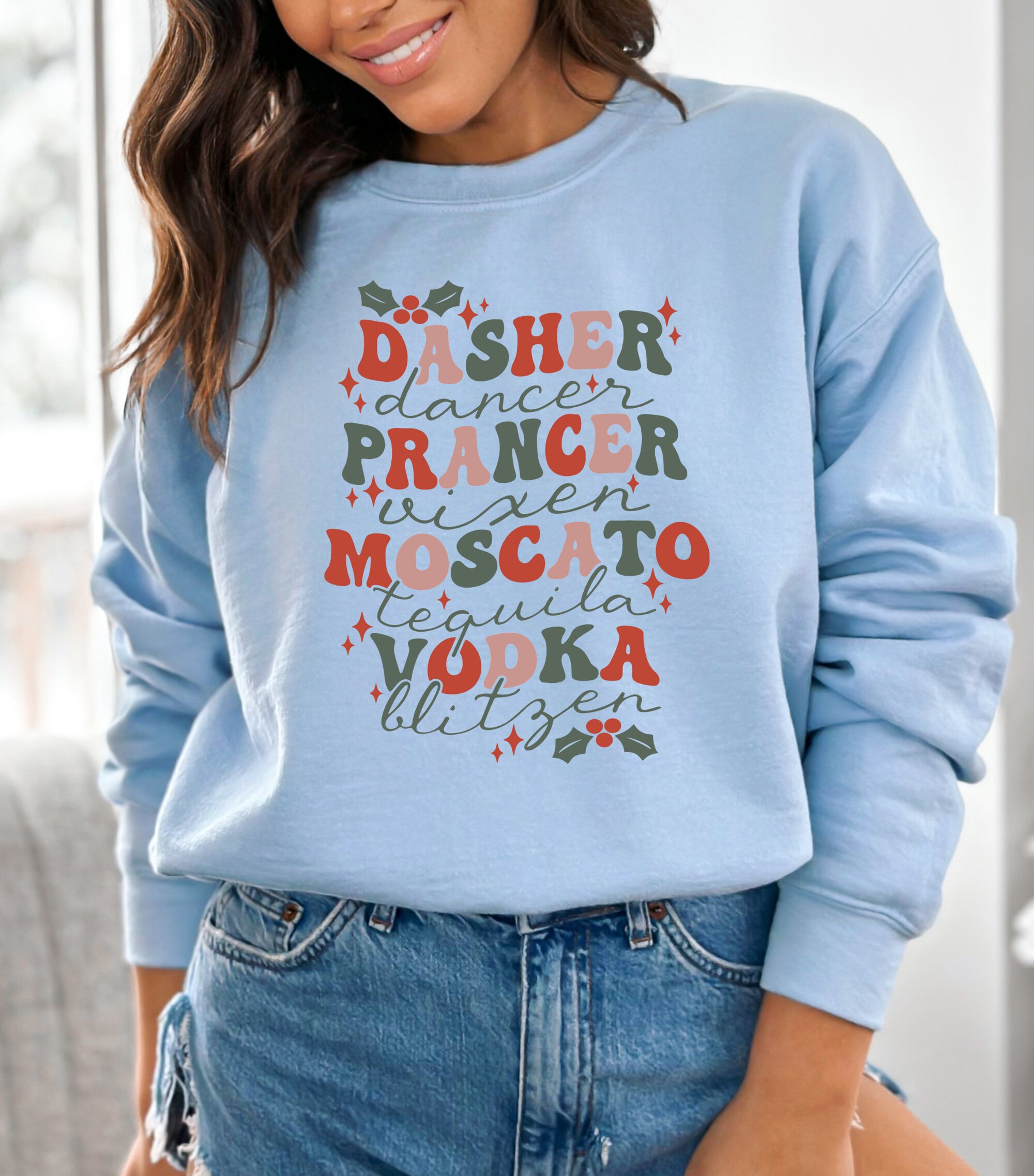 Christmas Drinking Shirt - Funny Dasher Dancer & Spirits Tee image 5